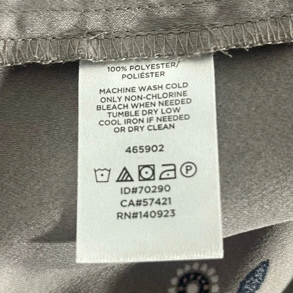 LOFT Womens Dress Taupe Gray Floral Tunic Drawstring Waist Bohemian Small - Picture 9 of 9